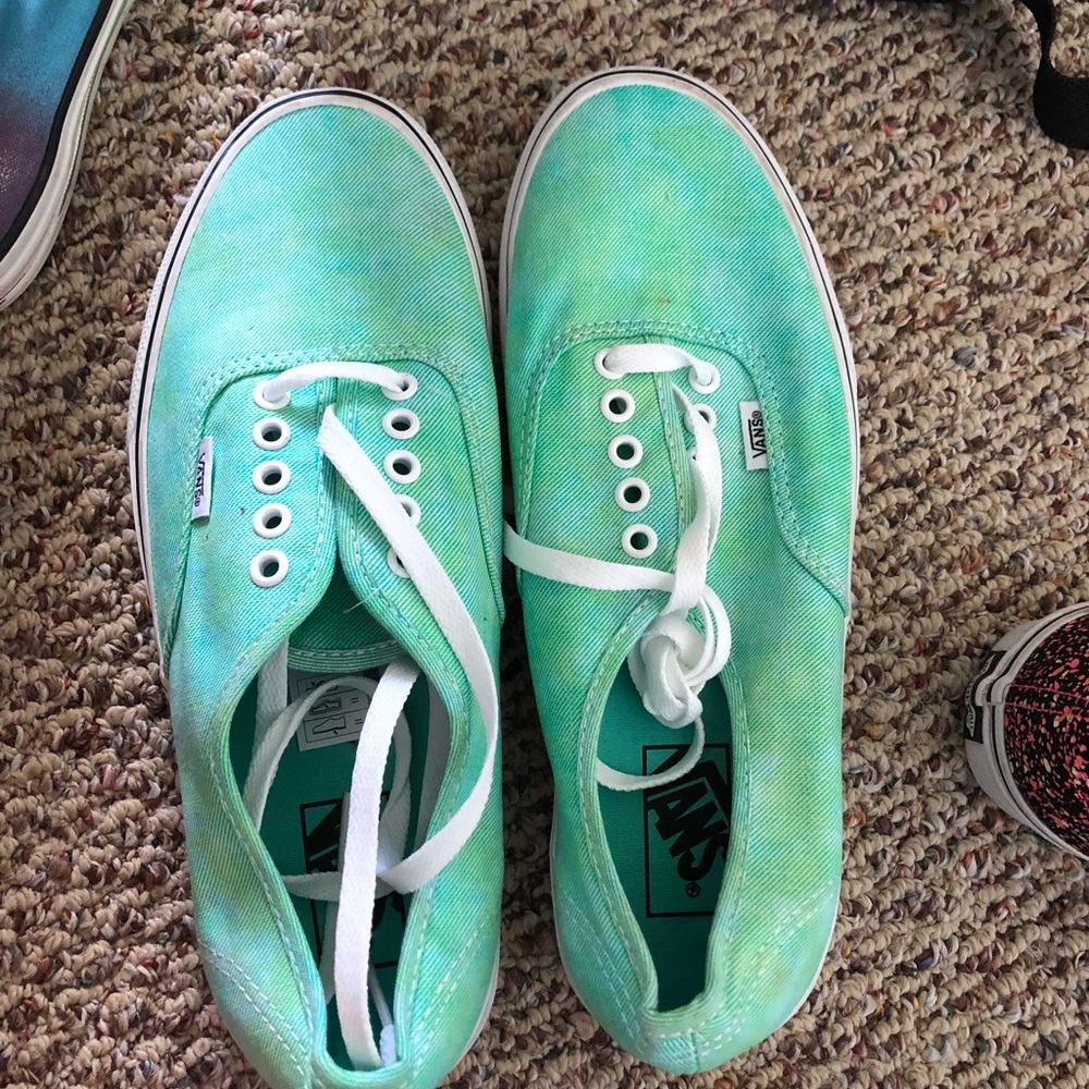 Never been worn blue/green vans